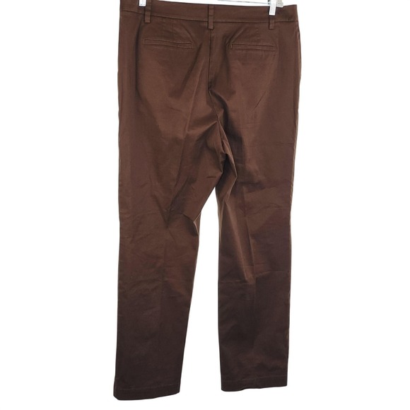 Talbots Pants Womens 16 Brown The Perfect Chino Stretch Straight Leg Casual Chic - Picture 3 of 10